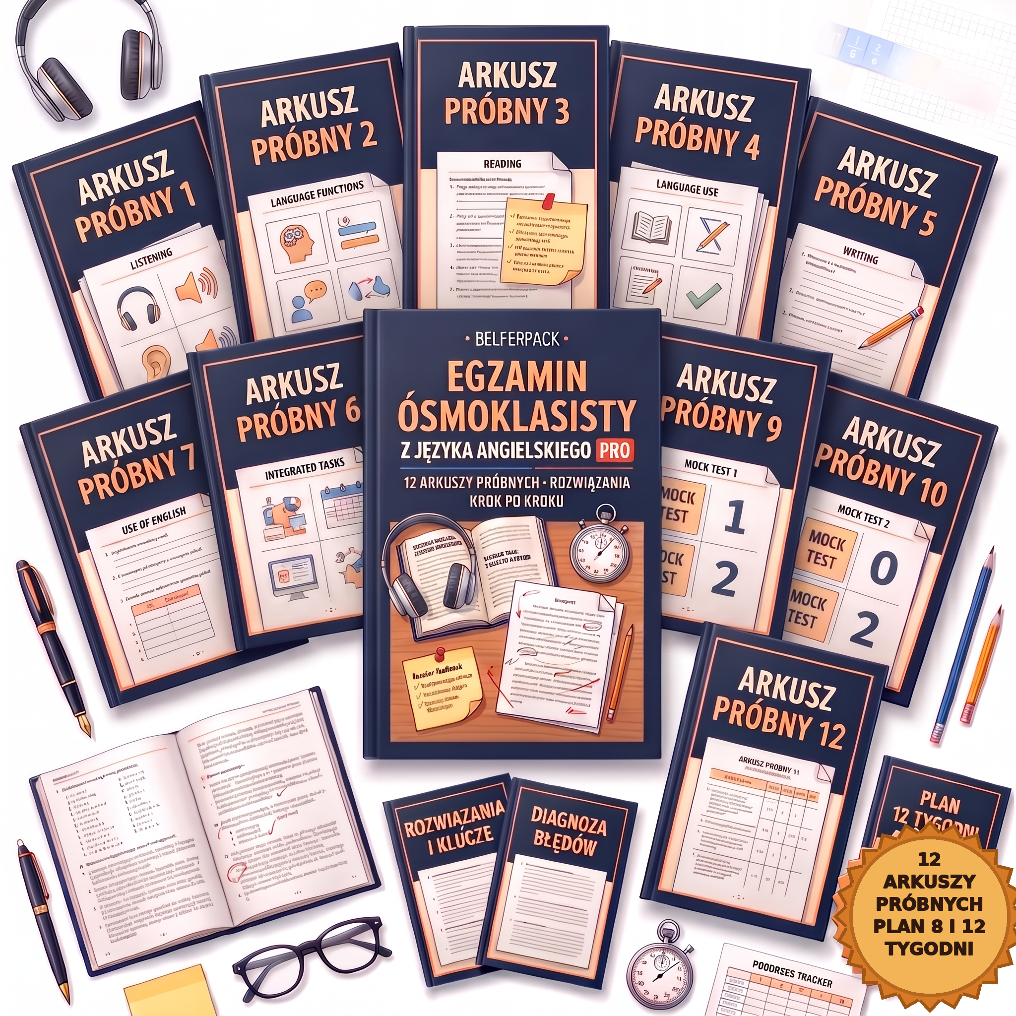 Egzamin ósmoklasisty z języka angielskiego PRO: 12 arkuszy próbnych